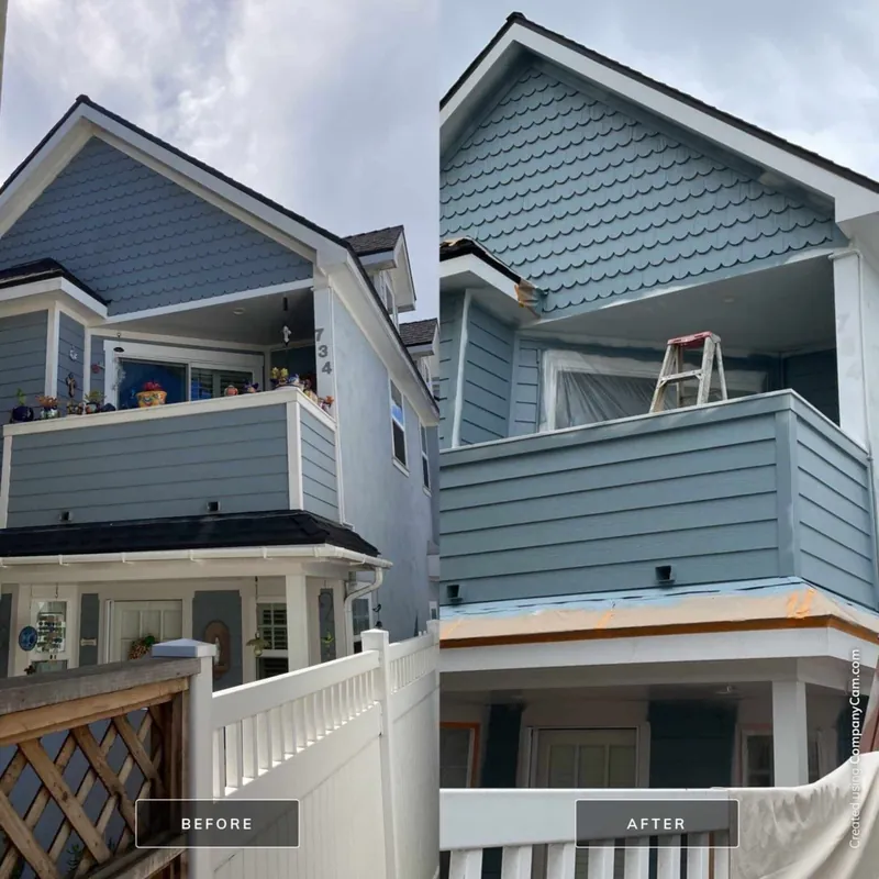 Before and after: balconies on a narrow Coronado home