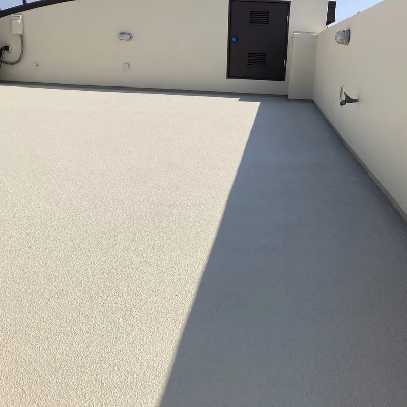 Rooftop deck after repairs and a new waterproof coating