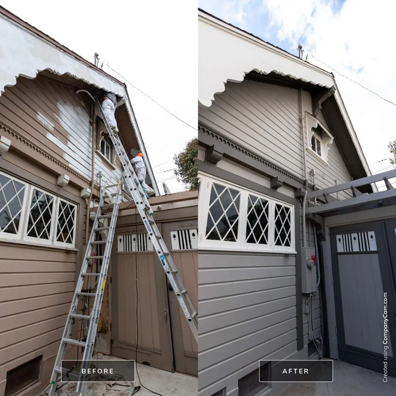 Before and after: side of a historic Point Loma home