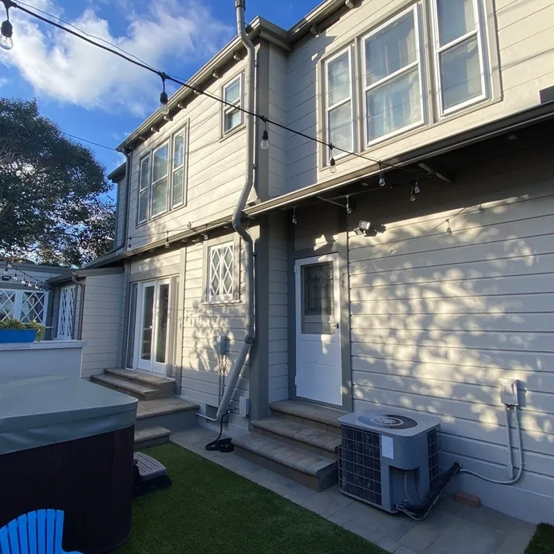 Rear of a historic Point Loma home after exterior painting