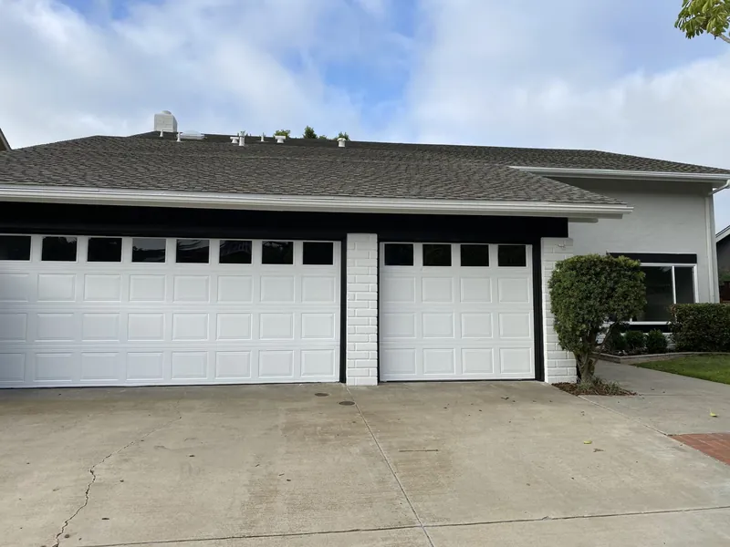 Finished black and white exterior paint on a University City home