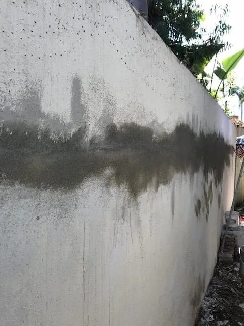 Close-up of a stucco patch before texture matching and paint